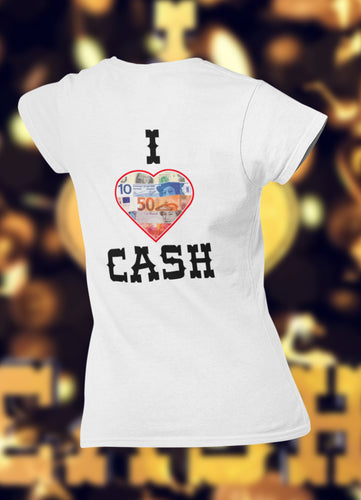 'I LOVE CASH' - T-Shirt V-hals (DAMES)