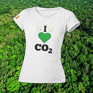 'I LOVE CO2' - T-Shirt V-hals (DAMES)