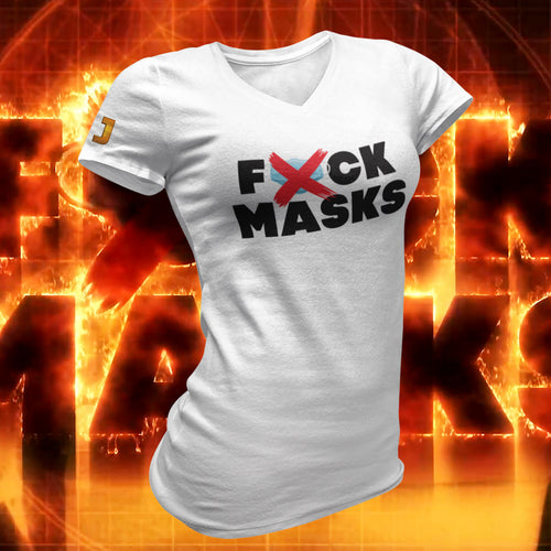 'F*CK MASKS' - T-Shirt V-hals (DAMES)