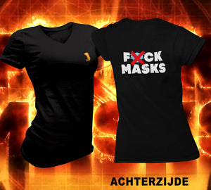'F*CK MASKS' - T-Shirt V-hals (DAMES)