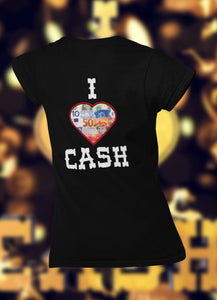 'I LOVE CASH' - T-Shirt V-hals (DAMES)