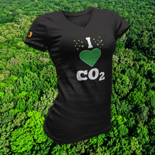 Afbeelding in Gallery-weergave laden, &#39;I LOVE CO2&#39; - T-Shirt V-hals (DAMES)