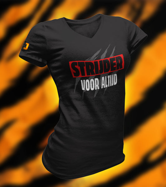 'STRIJDER VOOR ALTIJD' - T-Shirt V-hals (DAMES)