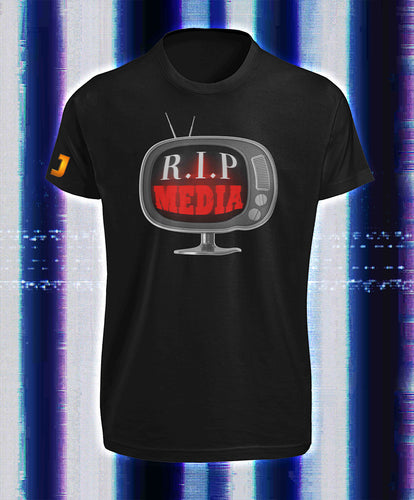 'R.I.P. MEDIA' - T-Shirt ronde hals (HEREN)