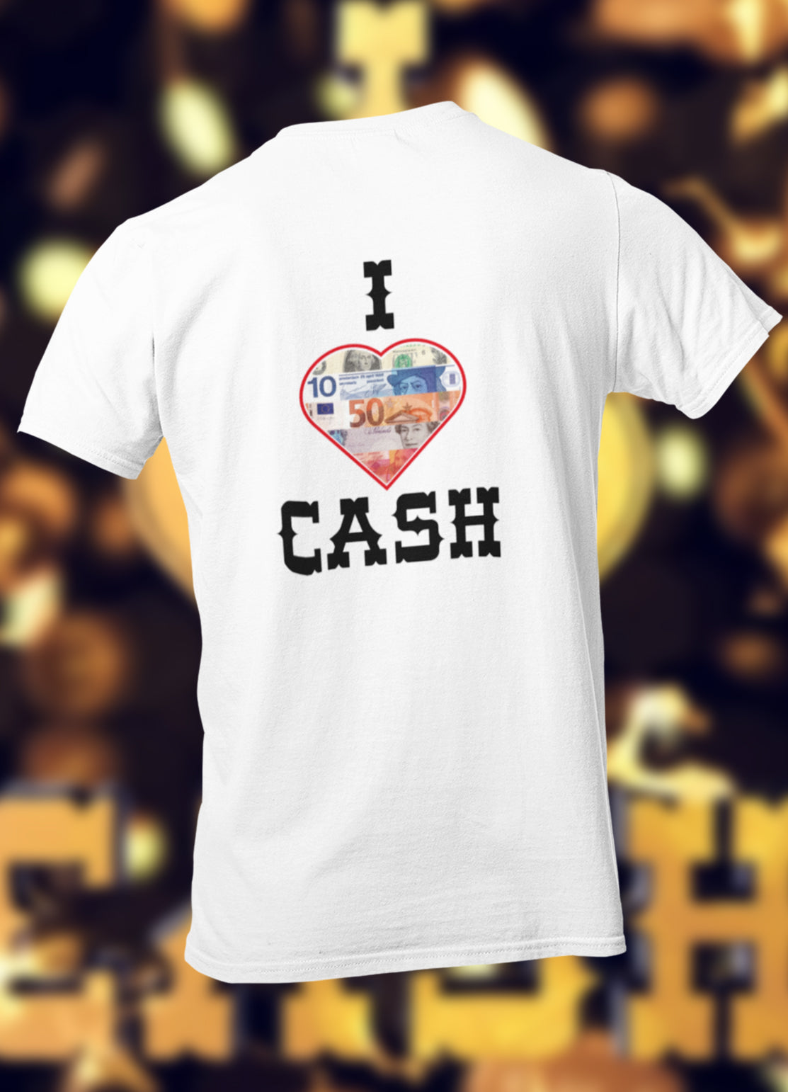 'I LOVE CASH' - T-Shirt ronde hals (HEREN)