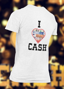 'I LOVE CASH' - T-Shirt V-hals (HEREN)