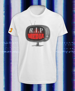 'R.I.P. MEDIA' - T-Shirt ronde hals (HEREN)