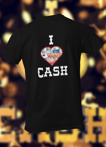 'I LOVE CASH' - T-Shirt V-hals (HEREN)