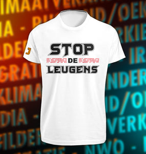 'Stop de leugens' - T-Shirt ronde hals (HEREN)