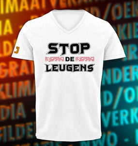 'Stop de leugens' - T-Shirt V-hals (HEREN)