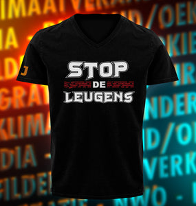 'Stop de leugens' - T-Shirt V-hals (HEREN)